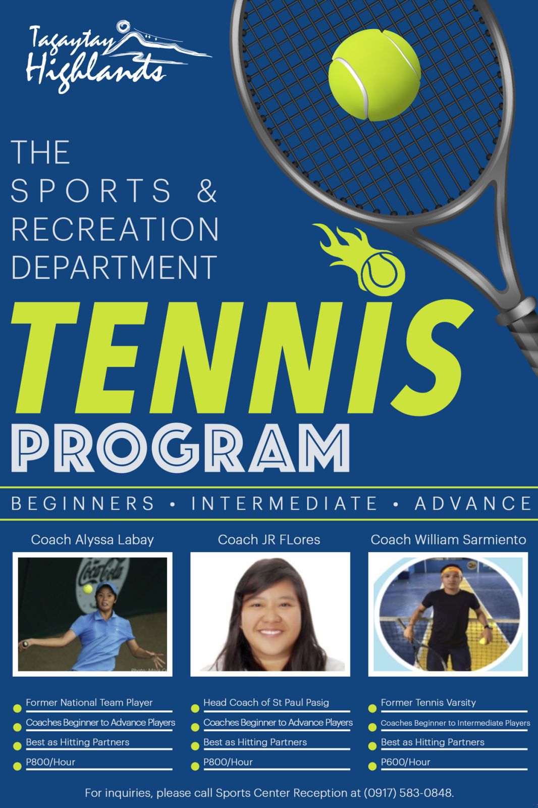 Tennis Program - The official website of Tagaytay Highlands